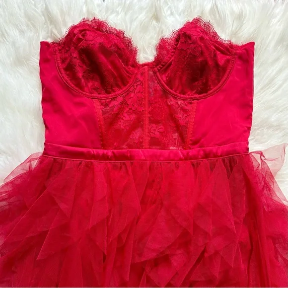 New! FOR LOVE & LEMONS Bustier Gown / Corset Lace Maxi Dress - Picture 9 of 15